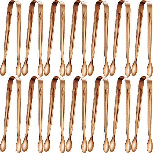 12 Pieces Sugar Tongs Ice Tongs Stainless Steel Mini Serving Tongs Appetizers Tongs Small Kitchen Tongs for Tea Party Coffee Bar Kitchen Rose Gold 43 Inch