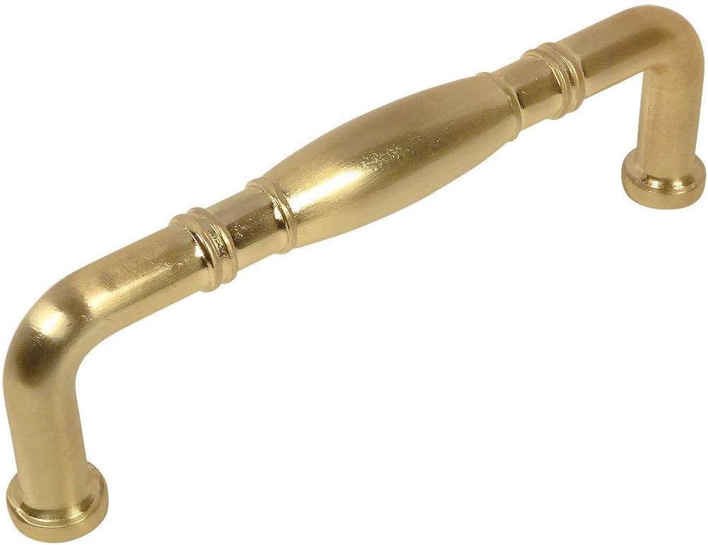 Cosmas 10 Pack 4313-96BB Brushed Brass Cabinet Hardware Handle Pull - 3-3/4" (96mm) Hole Centers