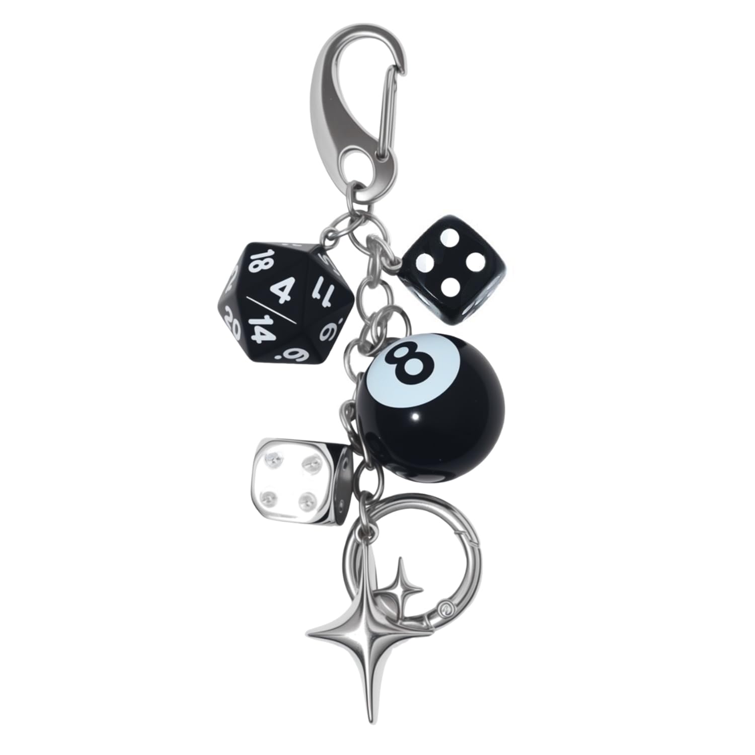HuiYStar HuiYStar8-Ball-Schlüsselanhänger,Niedliche Würfel-S