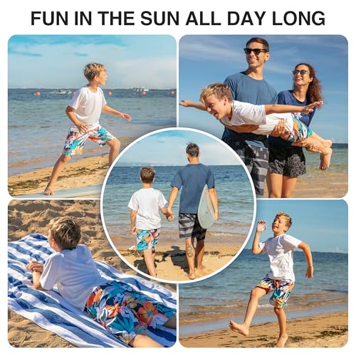 Image of Kanu Surf Boys' Toddler Troy Stripe Swim Trunks