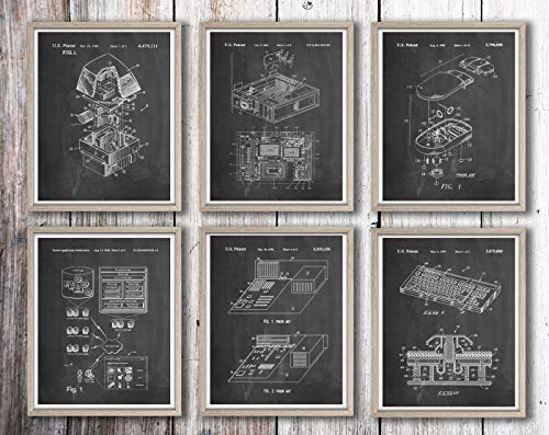 Déco geek informatique lot de 6 tableaux programmation affiche codage tableau noir 21x30 - 2