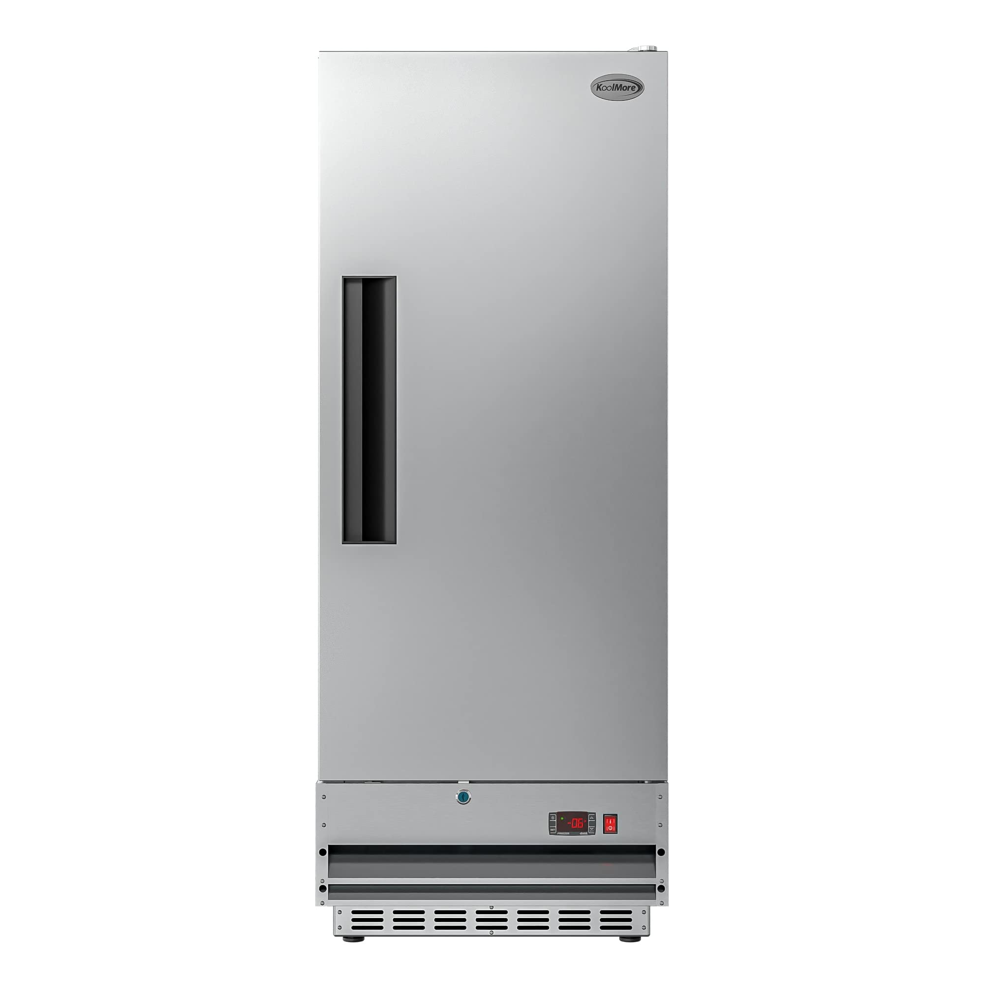 KoolMore RIR-1D-SS12C Commercial Stainless-Steel Reach-in Refrigerator with One Door Access for Restaurant, Cafe, and Cold Food Storage, Large 12 Cu. Ft. Capacity, Heavy Duty Kitchen Use, 1, Silver