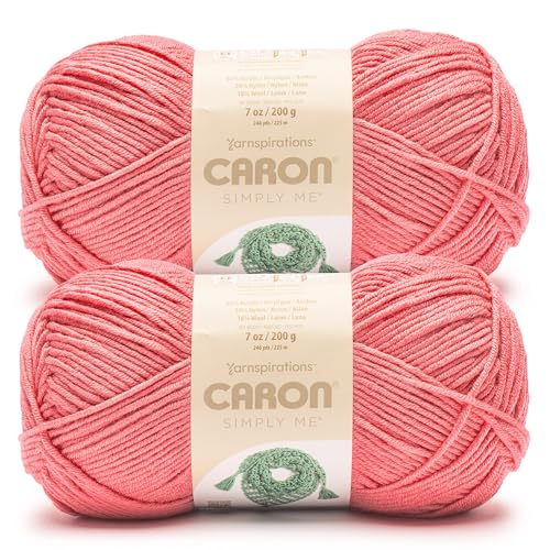 Image of Caron Simply Me, Soft Yarn for Crocheting, Pretty in Pink, 2-Pack