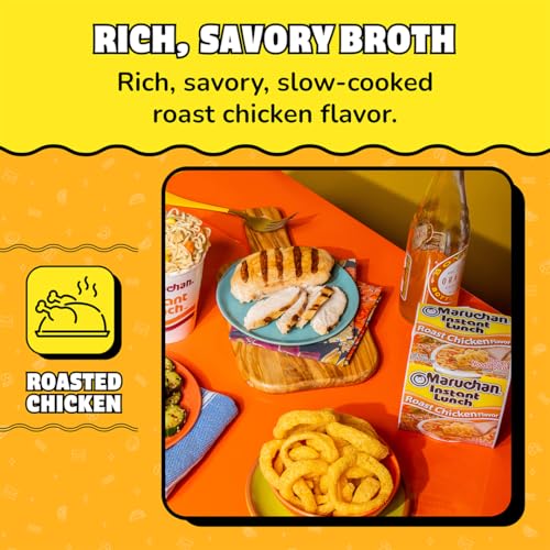Image of Maruchan Instant Lunch Ramen Noodles, Roast Chicken Flavor - Japanese-Style Instant Noodle Soup, Easy Meal Ready in 3 Minutes - 2.25 Oz. (12 Pack)
