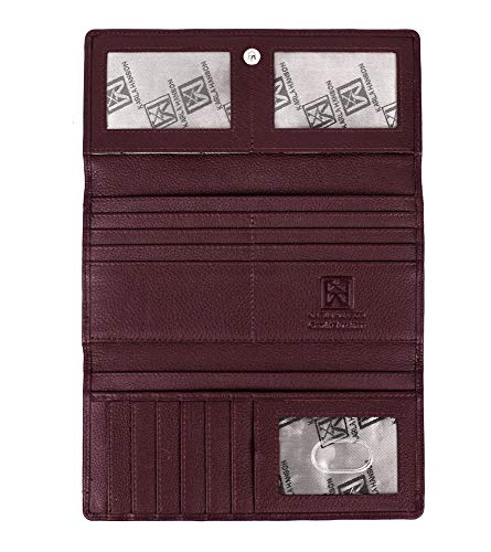 Women's RFID Blocking Leather Trifold Wallet2
