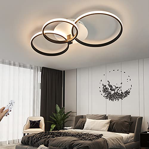 Plafonnier design anneau noir LED à intensité variable haut de gamme