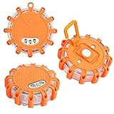 LED Road Safety Flares lights, Emergency Lights for Roadside Security, Warning Flashing Beacon Disc...