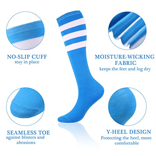 Syhood 6 Pairs Neon Knee High Socks Stretchy Roller Skate Socks for Women, Men, Soccer Softball Team Sports3