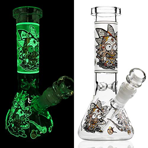 REANICE Mini Bongs Glasbong Luminous Wasserpfeife kleine hookah Beaker Bongs 14.5mm Bowl H?he 21CM – Bild 5