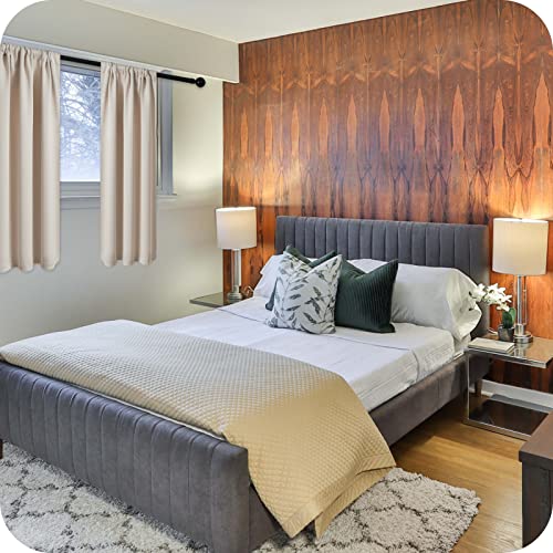 MRTREES Beige Kitchen Curtains for Windows, 2 Panels Waterproof Bathroom Curtains, Short Blackout Curtains 30x45 Inch 75x115 CM, Beige - Cosy Home Interiors MRTREES Beige Kitchen Curtains for Windows, 2 Panels Waterproof Bathroom Curtains, Short Blackout Curtains 30x45 Inch 75x115 CM, Beige - Image 4