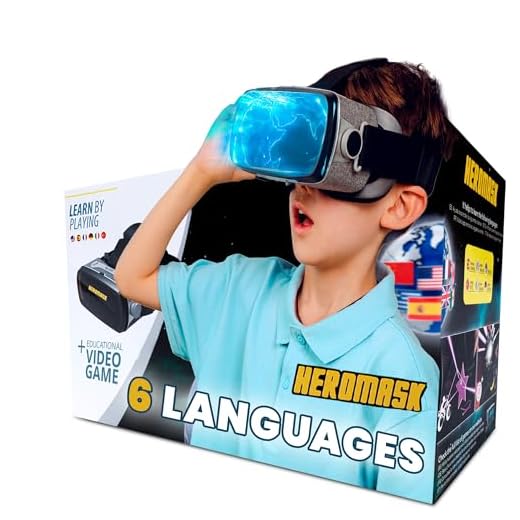 Heromask: Casque VR Enfant + Jeux Educatif: Apprendre L'Anglais, L'Espagnol, L’Allemand… [ Cadeau Original ]. Jouet Fille et Garcon 5 6 7 8 9 10 11 12 Ans