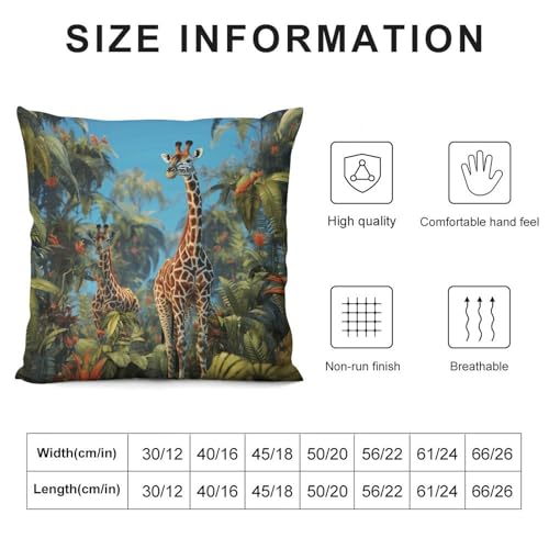 Housse de coussin de salon lavable en peluche double face girafe