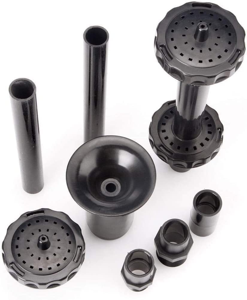 RUIAN Fountain Pond Nozzles, Solar Fountain Water Feature Pond Pump Accessories Fountain Nozzles Replacement Parts Set for Garden/Fish Tank (2 Layers)