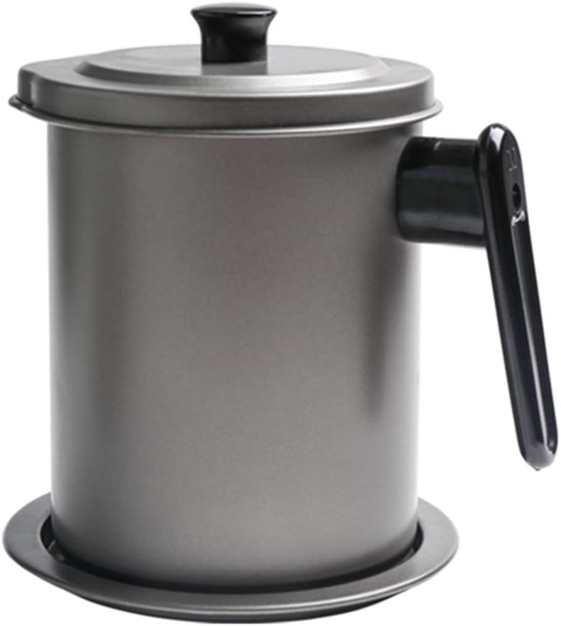 Cooking Oil Storage Grease Keeper, Grease Oil Strainer Container Pot with Filter for Deep Fryer