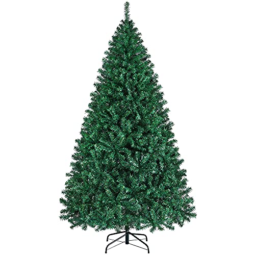 Yaheetech 219cm 1446Puntas Árbol de Navidad Artificial Grande Adornos Nevados con Soporte Metálico Rama Navideña Decoración de Navidad Familiares para Interior Exterior