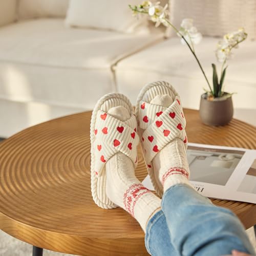 Image of GOEWY Slippers for Women Memory Foam House Bedroom Corduroy Crossbands Open Toe Slides Sandals Shoes Comfy Trendy Gift for womens Anti-Skid sole