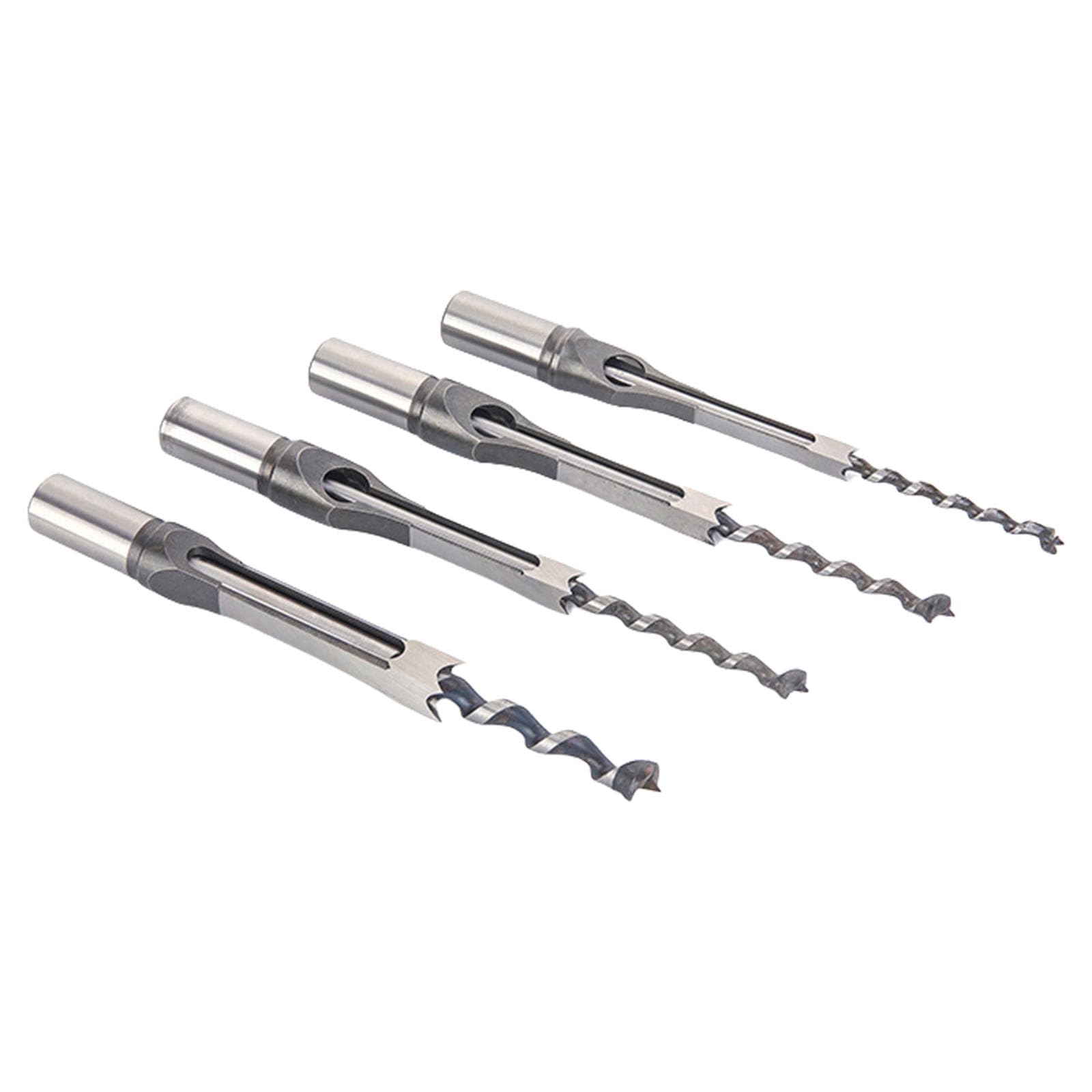 4pcs Multi Size Square Hole Mortise Chisels Drill Bit Set Suitable for Accurate Efficient Woodworking DIYer Enthusiasts Square Hole Mortise Chisels