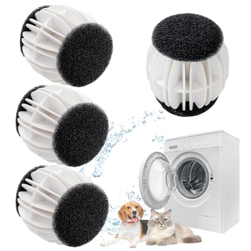Bolas Atrapa Pelos Lavadora, 4pcs Reutilizable Atrapa Pelos Lavadora Mascotas, Quita Pelos Lavadora, Eliminar Pelo de Lavadora Bolas, Antienredos, Eliminar los Pelos y Limpieza Eficaz, para Lavadoras
