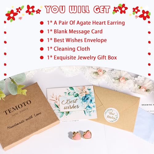 Dainty Red Heart Earrings Easter Basket Stuffers for Women Teens Girls Plated Earrings Gift Card Womens Women Trendy Preppy Love Gifts for Her2