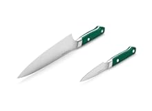 2-piece Knife Set - 8in Chef - 3&period;5in Paring - High Carbon Stainless Steel - Green