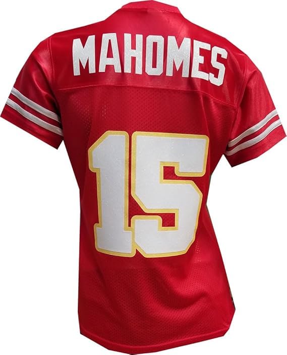 Custom Glitterflake MAHOMES Womens Red Jersey Size Large, Patrick