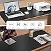 Aothia Leather Office Desk Pad Protector, Non-Slip PU Leather Desk Blotter, Waterproof Laptop Writing Mouse Pad for Office and Home, Black, 31.5
