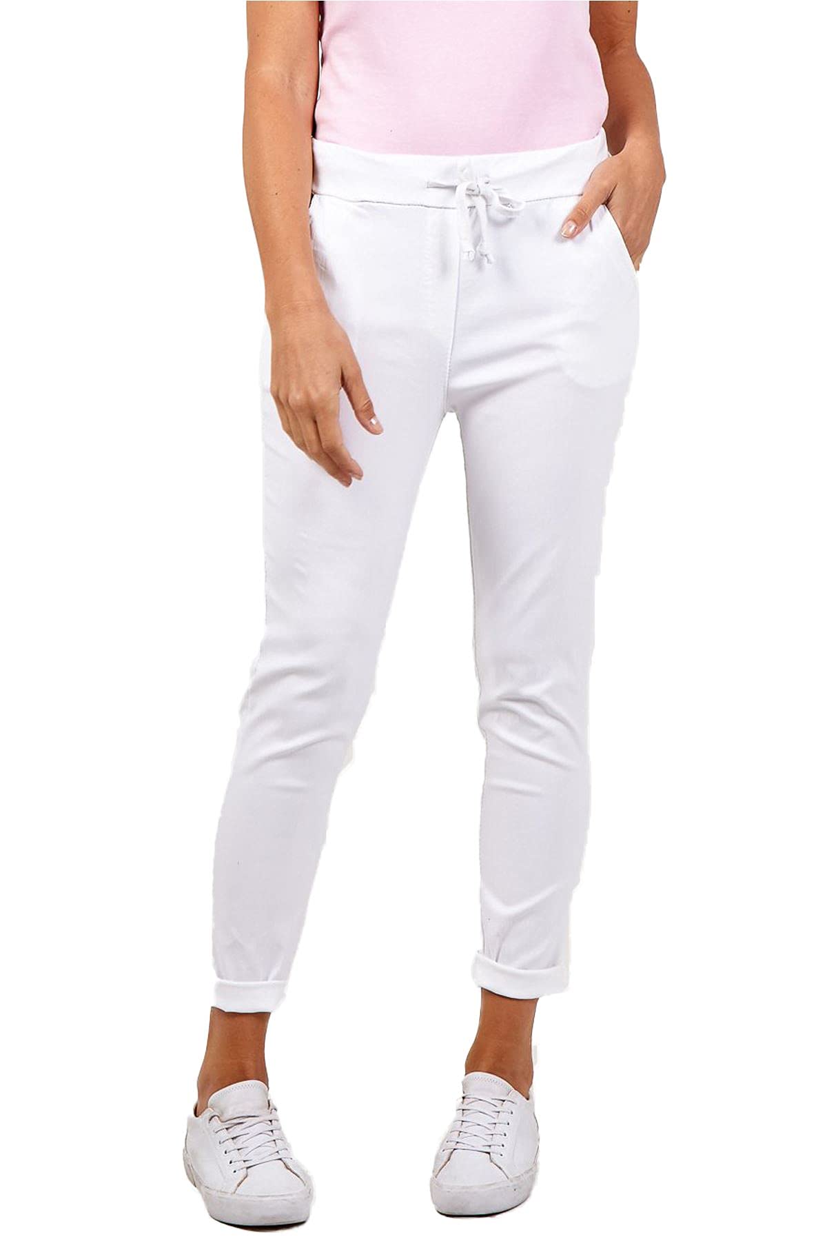 Crazy Girls Womens Multi Floral Print Drawstring Check Tartan Italian Ribbed Waistband Trousers Ladies Causal Summer Jogger Gym Running Sweatpants