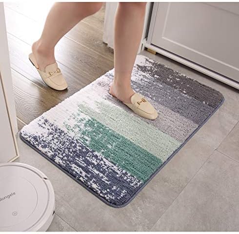 Miniatura 2 de Alfombra de baño simple flocada, absorbente, antideslizante, alfombra para bañera, ducha, dormitorio, lavable.