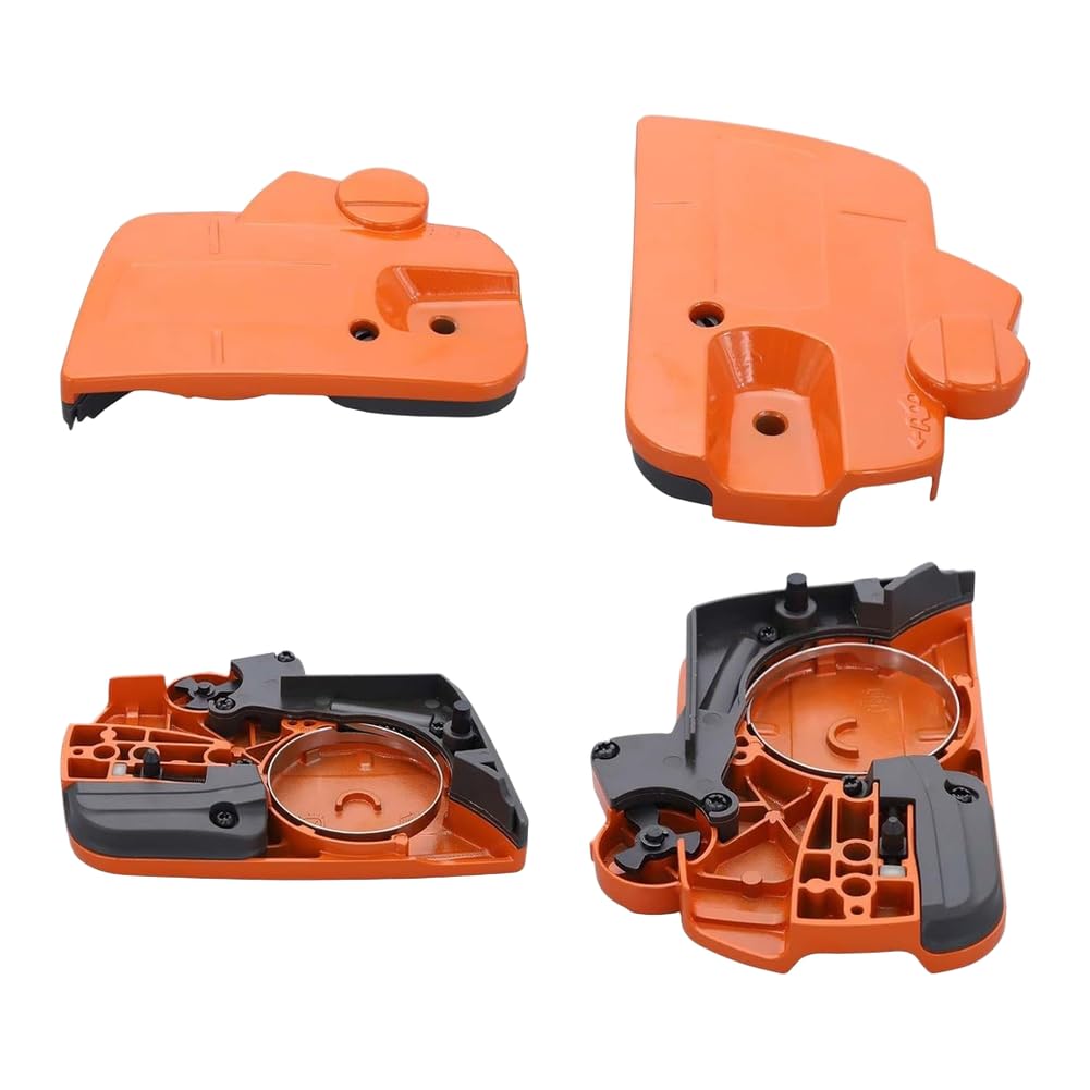 Couvercle d'embrayage pour tronçonneuse compatible avec Husqvarna 135/140/435/440 et modèles CS2240, boîtier de frein à chaîne en magnésium avec écrous à barre, variante orange