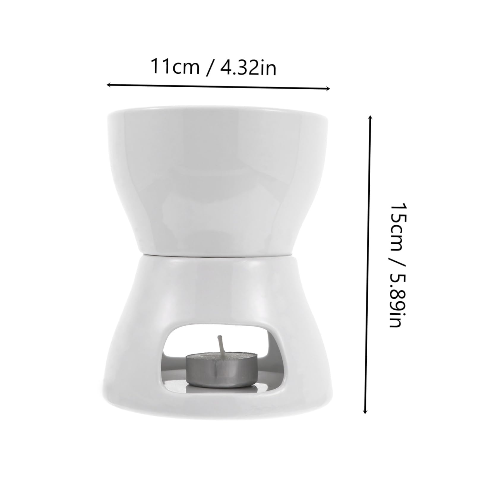 AUTSUPPL 1set Ceramic Chocolate Melting Pot Fondue Warmer for Cheese Butter Candy More for Home Kitchen Desserts Heating