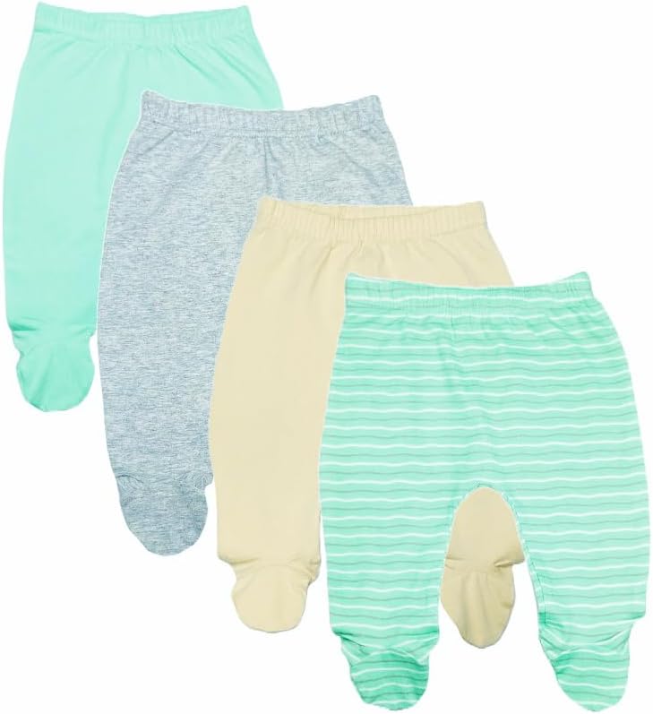 123 Bear Baby Soft Cotton Spandex Pants with Feet