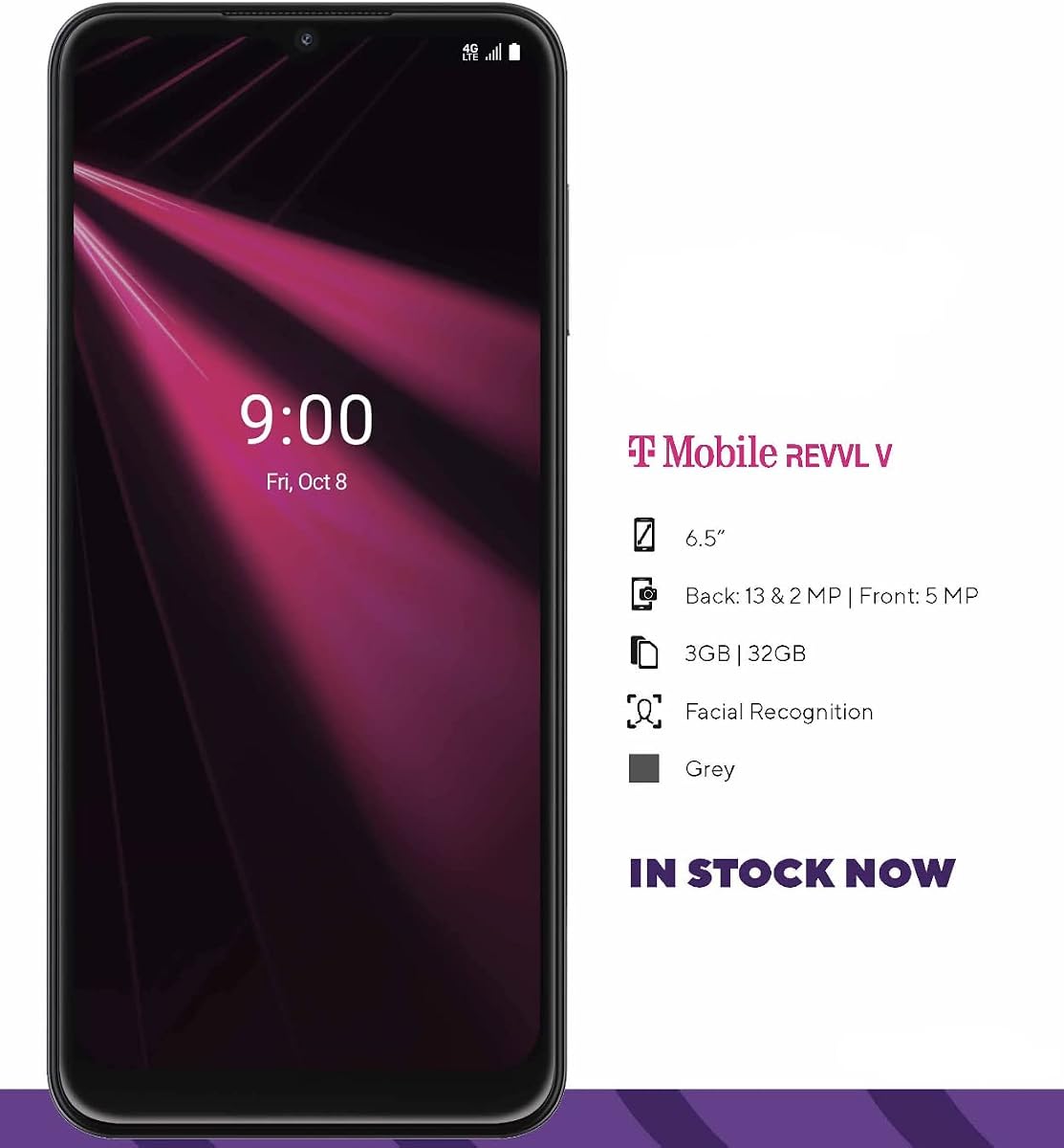 Teléfono inteligente T-Mobile REVVL - Desbloqueado (Revvl V | 32 GB) (renovado)