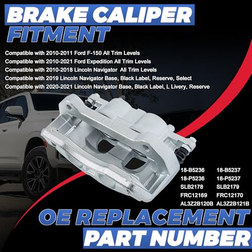 Image of 18B5236 18B5237 Front Disc Brake Calipers Compatible with 2010-11 Ford F150