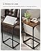 VASAGLE C-Shaped End Table, Side Table for Sofa, Couch Table with Metal Frame, Small TV Tray Table for Living Room, Bedroom, Rustic Brown and Black