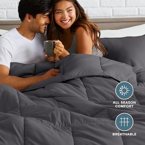 Image of Bare Home Comforter Set - Full Size - Ultra-Soft - Goose Down Alternative - Premium 1800 Series - All Season Warmth (Full, Forged Iron Grey)