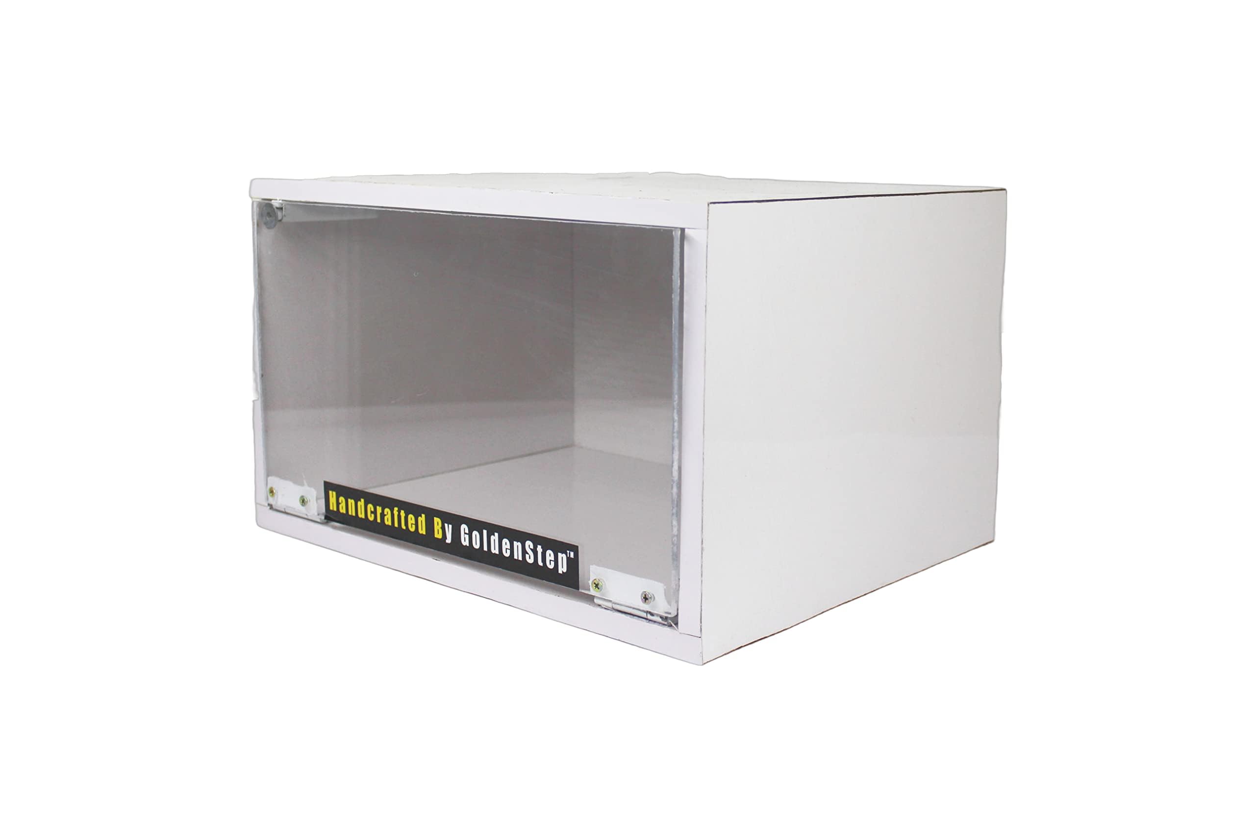 Golden Step White Vision Premium Crate (White) | Sneaker Crates | India’s First Premium Wooden Crates | Wooden Sneaker Crates | Shoe Storage | Sneaker Storage | Shoe Protection | Sneaker Protection | Fits upto UK Size 14