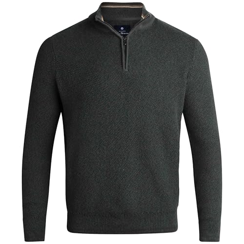 Ben Sherman Suéter para Hombre, Casual, Acogedor, con Cremallera de un Cuarto para Hombre (S-XL), Verde Canopy, X-Large