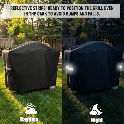 Image of QuliMetal 7112 Grill Cover for Weber Q2000, Q2200, Q2400, Q2000N+, Q2800N+, Q300, Q320, Q3000, Q3200 Gas Grills, Heavy Duty BBQ Gas Grill Cover, 600D