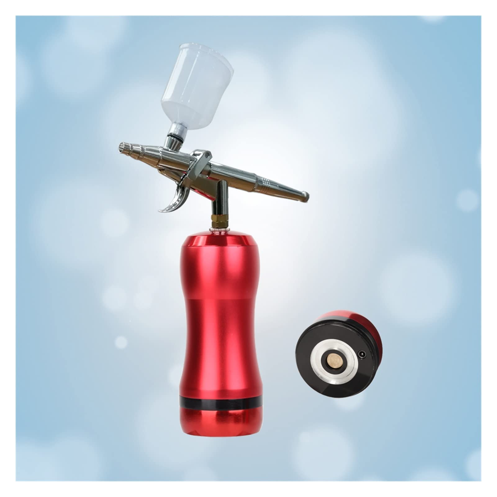 Pulverizador de Pintura, Fácil uso con aerógrafo con compresor portátil 25PSI Presión Diseño de arte Nail Paint Foundation Maquillaje Modelo Tatuaje Barber Salon Tool(Part D Red)