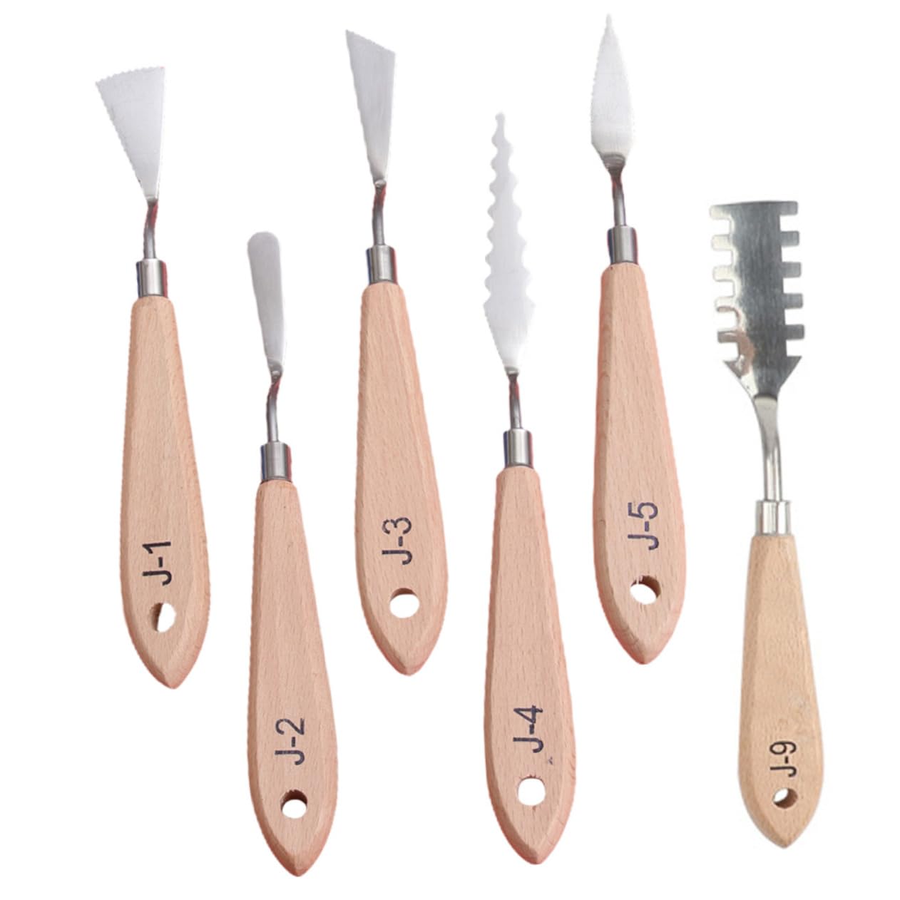 HOMSFOU 6Pcs Professional Oil Painting Spatulas Versatile Color Mixing Knives with Smooth Handles for Artists Students and Teachers Oil and Painting