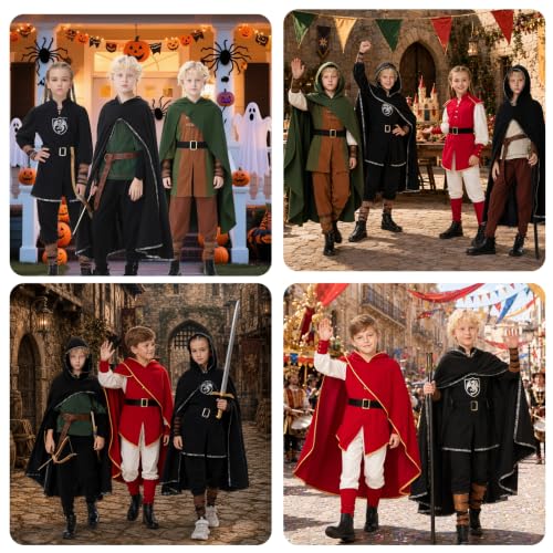 Image of Boys Medieval Renaissance Costumes Kids Pirate Viking Outfit for Halloween