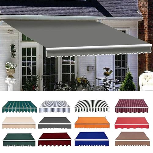Tissu De Remplacement Pour Auvent De Terrasse Rétractable, 5x3m Tissu De Rechange Pour Store Banne En Polyester, Toile D'Auvent Couverture D'auvent Protection...