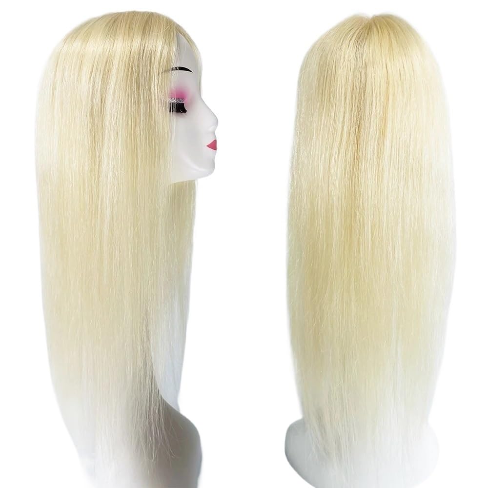 Mono Clip Suplement dla kobiet, przerzedzone ludzkie włosy, bez grzywki, jedwabiste gładkie włosy, kolor blond, 613#. dla kobiet Uroczy (18 cali, 12 x 13 cm)