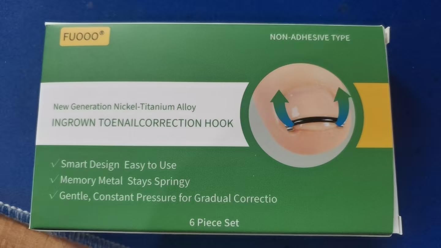 Titanium Alloy Ingrown Toenail Corrector & Pain Relief Aid, Upgraded Memory Alloy Nail Lifting Clip, No Glue Secure Fit for Curved Nails, Ingrown Toenail Removal & Care Kit (0.59/0.67in)