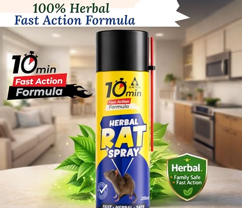 Image of Amish Herbal Rat Repellent Spray 200ml - Plant Based Extract Rat Repellent | Eco Friendly Mouse & Rodent Repellent Spray | Natural Rat Control for Home, Kitchen, Car, Office, Warehouse