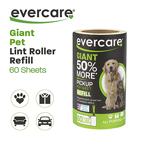 Image of Evercare Giant Extreme Stick Lint Roll Refills, 60 Count (Pack of 5)