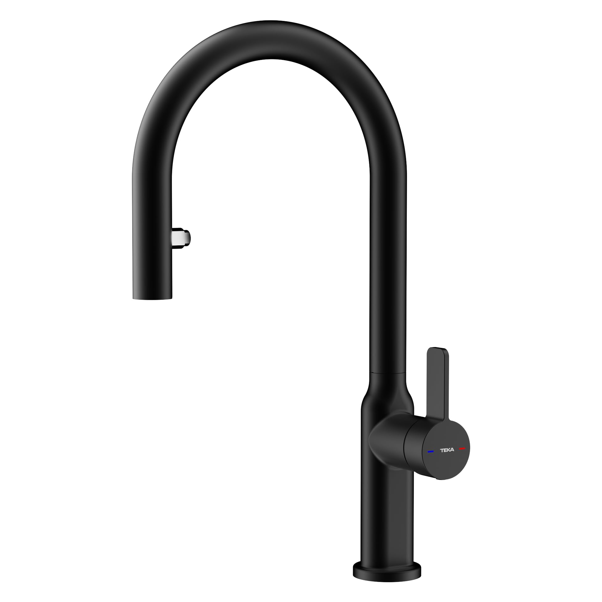 TEKA Grifo Cocina Monomando, Caño Alto Giratorio 360º, Maneral Extraíble 2 Funciones, Aireador Anticalcáreo, Latiguillos Flexibles 3/8”, Modelo OVAL 9382