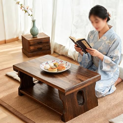 Table basse pliante bois massif pour optimiser les petits appartements