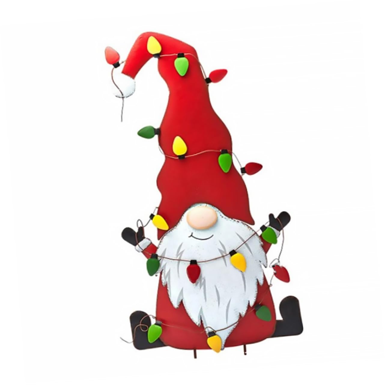 Cabilock 3 STK Terrassenzusätze Weihnachtszeichen Statue von Gartenzwergen Herbst Grün weihnachtsdeko gartenstecker Weihnachten Weihnachtsgartendekoration Weihnachtszwerg-Gartenpfähle Eisen