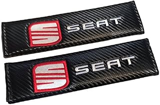 Carbon Fibre Effect Racing Style seat belt shoulder pads for SEAT. Cupra Mii Ibiza Fr Toledo Leon Ateca Alhambra Arosa Marbella Inca Altea Exeo